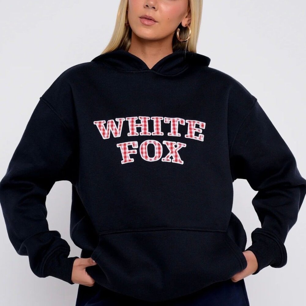 NWT White Fox Took The Fall Oversized Hoodie Size L/XL in Navy